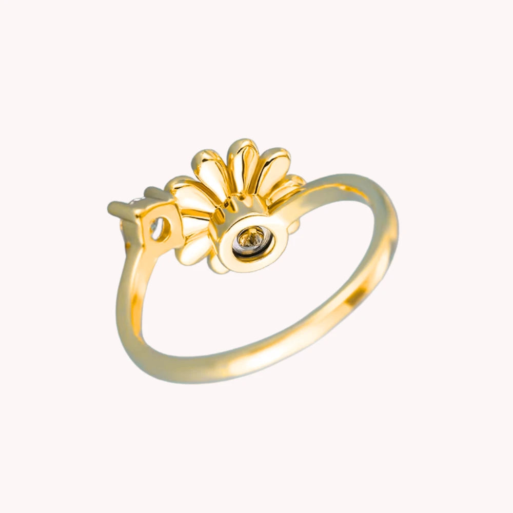 Adjustable Stainless Steel Daisy Anxiety Ring