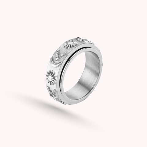 Aurora Stainless Steel Anxiety Ring