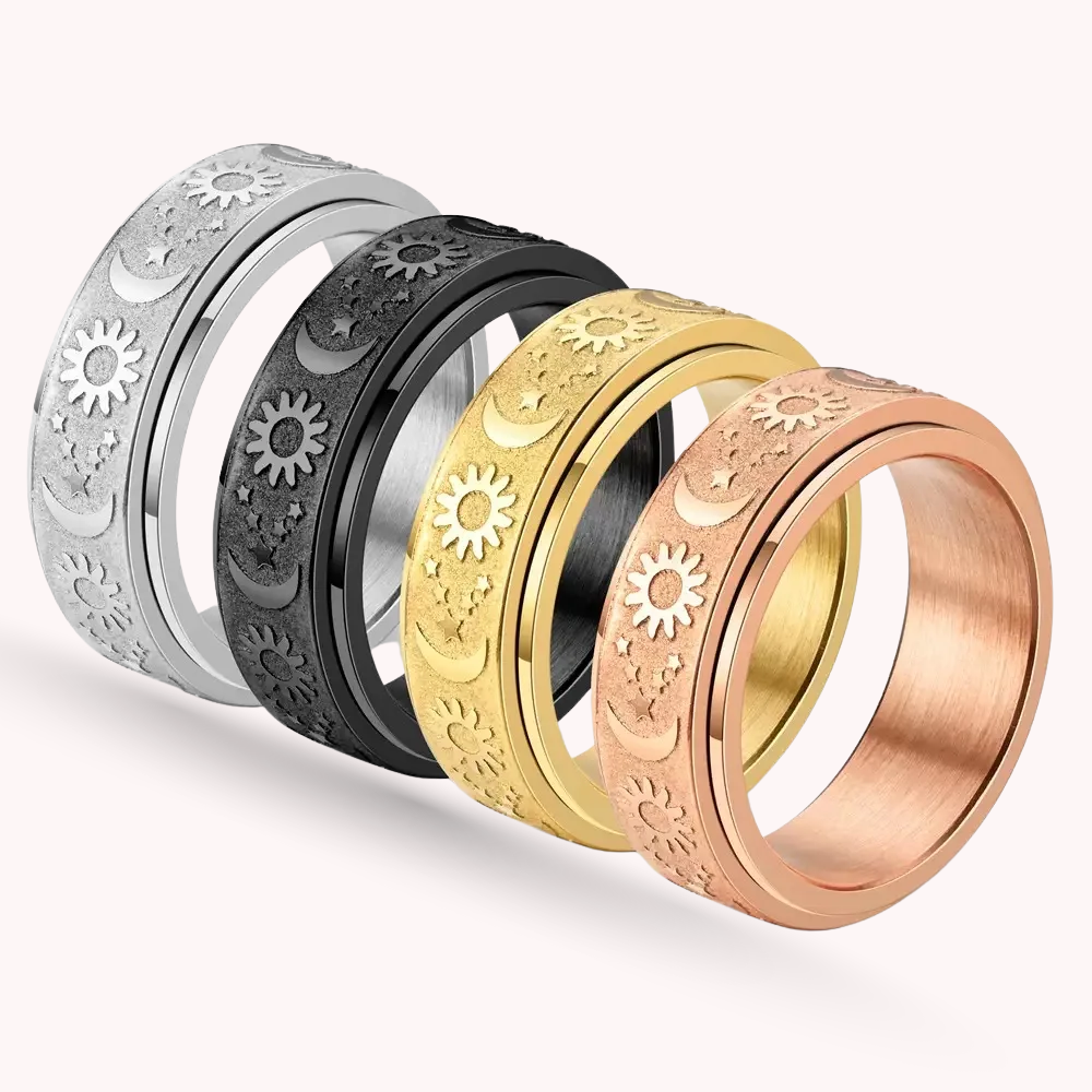 Aurora Stainless Steel Anxiety Ring